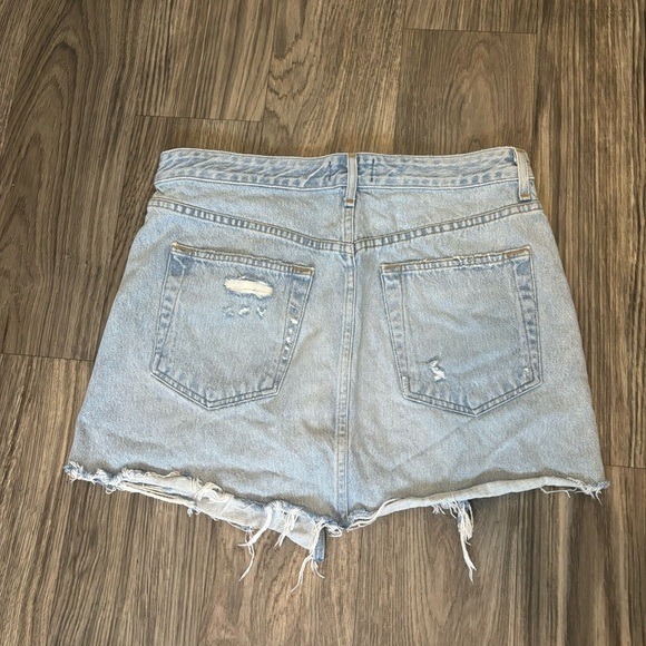 AGOLDE Criss Cross Light Wash Denim Mini Skirt - Picture 5 of 6